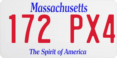 MA license plate 172PX4