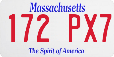 MA license plate 172PX7