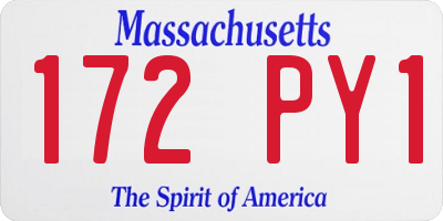 MA license plate 172PY1