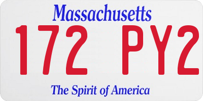 MA license plate 172PY2
