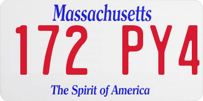 MA license plate 172PY4