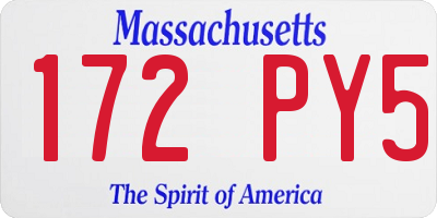 MA license plate 172PY5