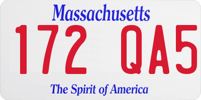 MA license plate 172QA5