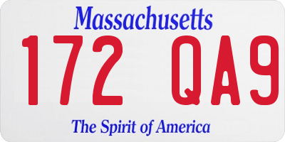 MA license plate 172QA9