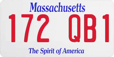 MA license plate 172QB1