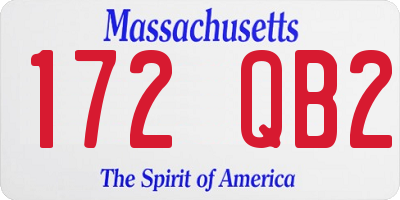 MA license plate 172QB2