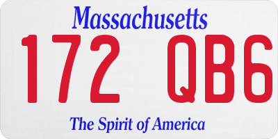 MA license plate 172QB6