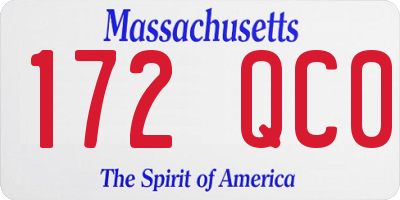 MA license plate 172QC0