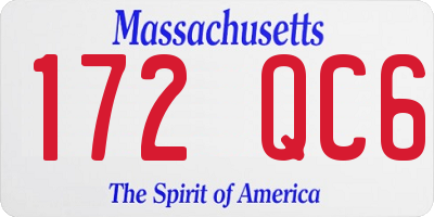 MA license plate 172QC6