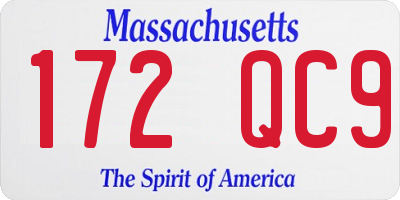 MA license plate 172QC9