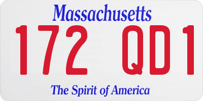MA license plate 172QD1