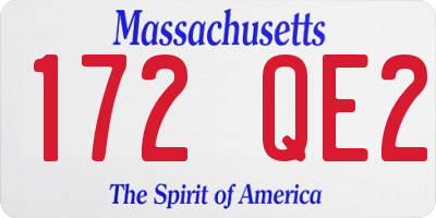 MA license plate 172QE2