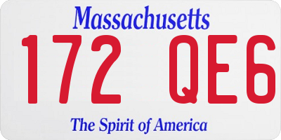 MA license plate 172QE6