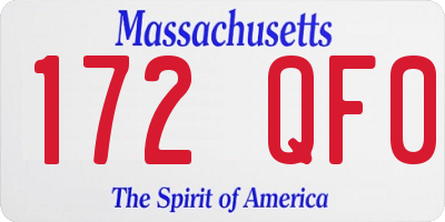 MA license plate 172QF0