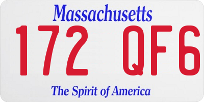 MA license plate 172QF6