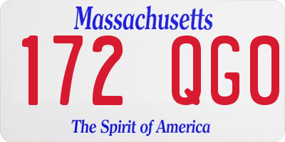 MA license plate 172QG0