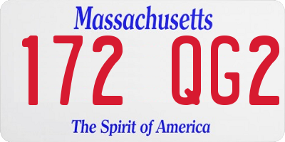 MA license plate 172QG2