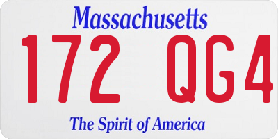 MA license plate 172QG4