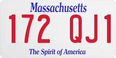 MA license plate 172QJ1