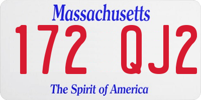 MA license plate 172QJ2