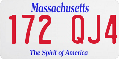 MA license plate 172QJ4