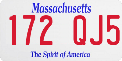 MA license plate 172QJ5