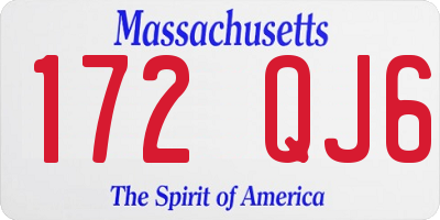MA license plate 172QJ6