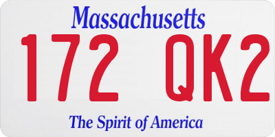 MA license plate 172QK2