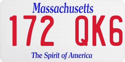 MA license plate 172QK6