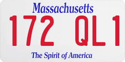 MA license plate 172QL1