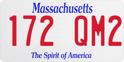 MA license plate 172QM2