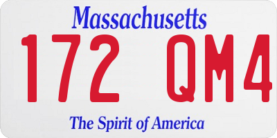 MA license plate 172QM4