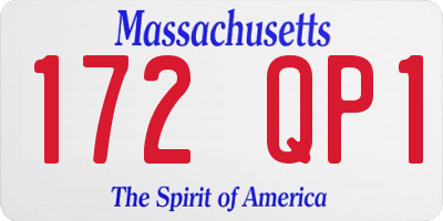 MA license plate 172QP1