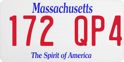 MA license plate 172QP4
