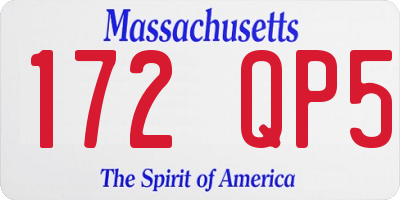 MA license plate 172QP5