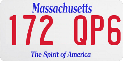 MA license plate 172QP6