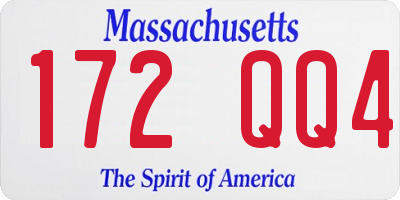 MA license plate 172QQ4