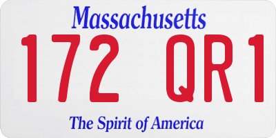 MA license plate 172QR1