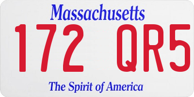MA license plate 172QR5