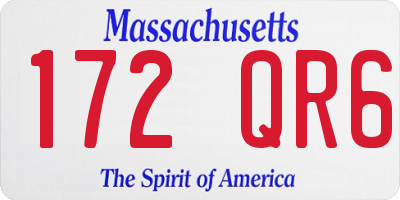 MA license plate 172QR6