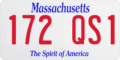 MA license plate 172QS1