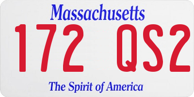 MA license plate 172QS2