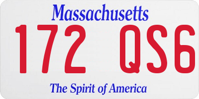 MA license plate 172QS6