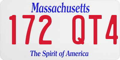 MA license plate 172QT4