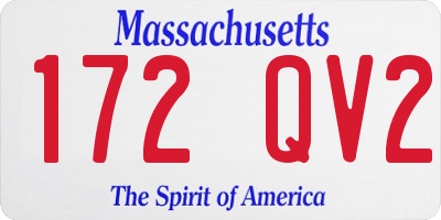 MA license plate 172QV2