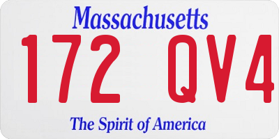MA license plate 172QV4