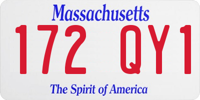 MA license plate 172QY1