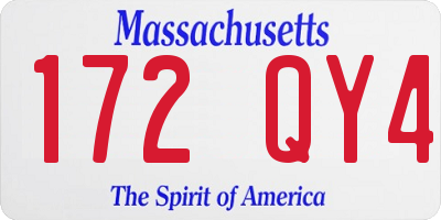 MA license plate 172QY4