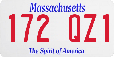 MA license plate 172QZ1