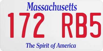 MA license plate 172RB5